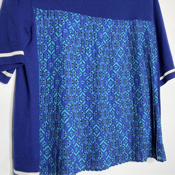 St John Navy Blue Wool Polyster Womens Blouse Size M - Picture 5 of 9